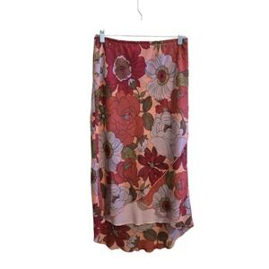 Vintage 90s Preppie  Hi/Lo Skirt Size Medium Floral Pattern Made In USA